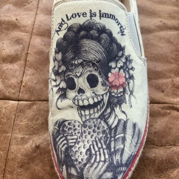 Goby Dia de los Muertos slip on shoes 41, 9.5 - Picture 4 of 11